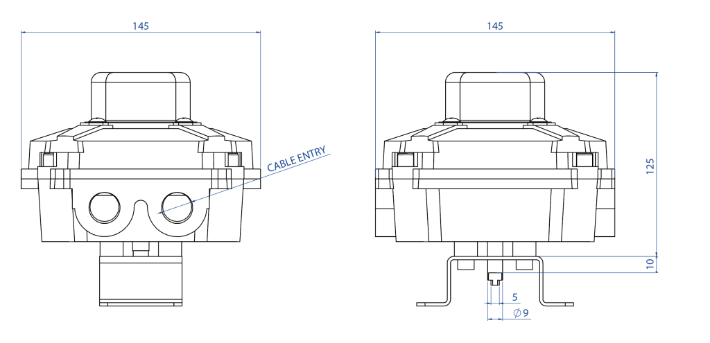 KS2L แบบกันระเบิด (ATEX) ทำจากอะลูมิเนียม พร้อมตัวบ่งชี้แบบแสง (ออปติคัล)